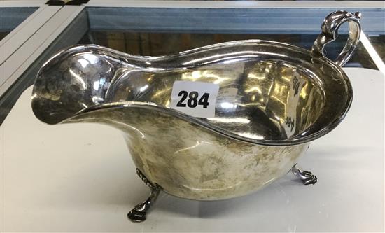 George V silver sauce boat